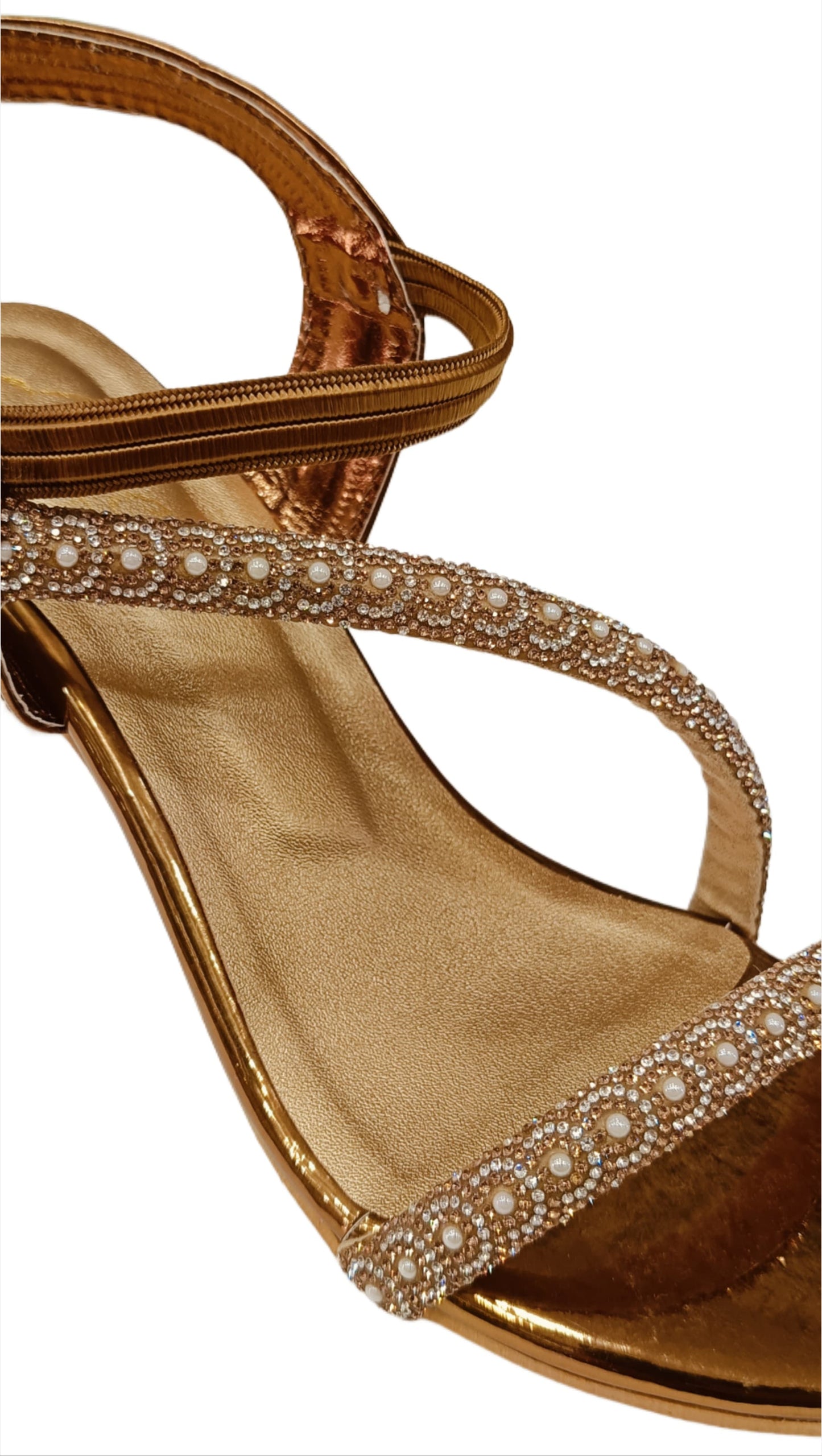 Elegant Pearl-Embellished Strappy Sandals with Transparent Block Heel (LS-075)