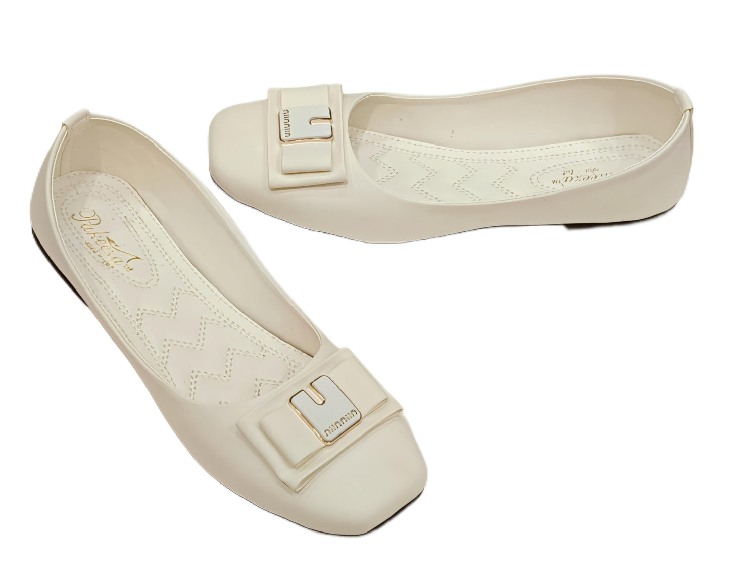 Elegant Bow Detail Square Toe Ballerina Flats for Women (LB-2005)