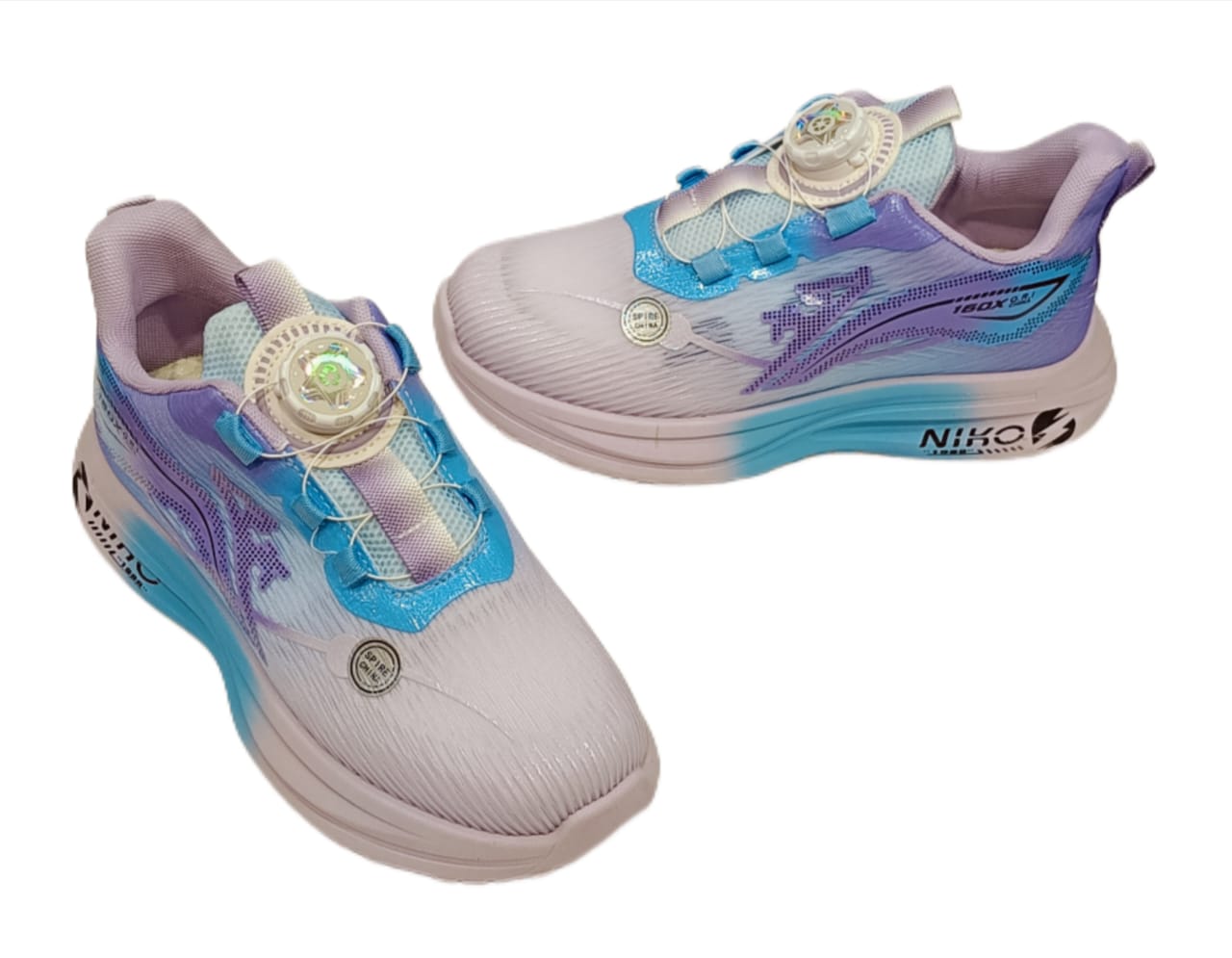Unisex Gradient Purple Blue Sports Running Shoes with Quick Lock Laces (SS-9907)