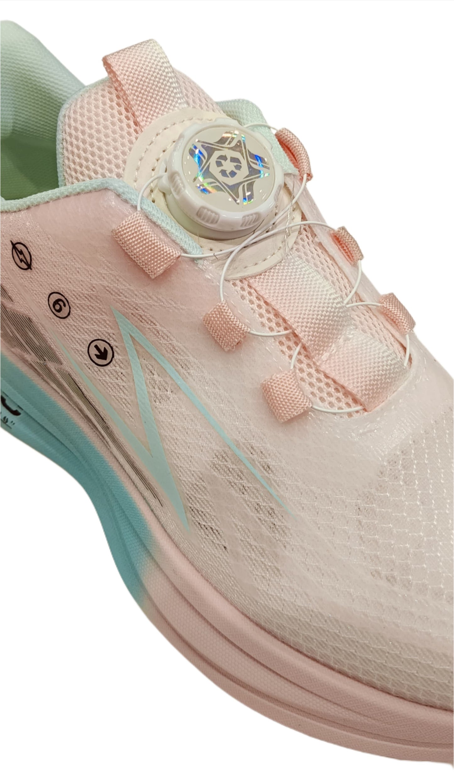 Kids’ Lightweight Pink & Aqua Sports Shoes with Smart Dial Lock (SS-9909)
