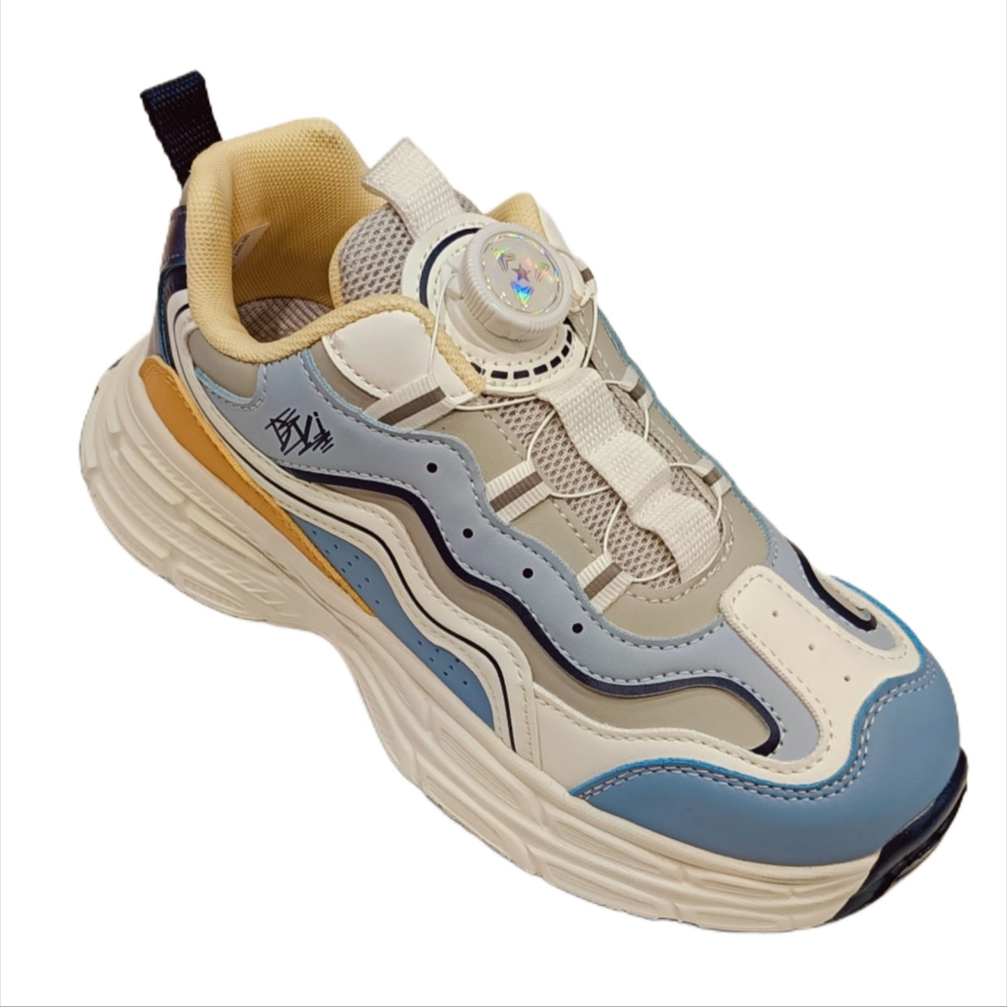 Kids Stylish Wave Pattern Sneakers with Dial Lock (SS-2502)