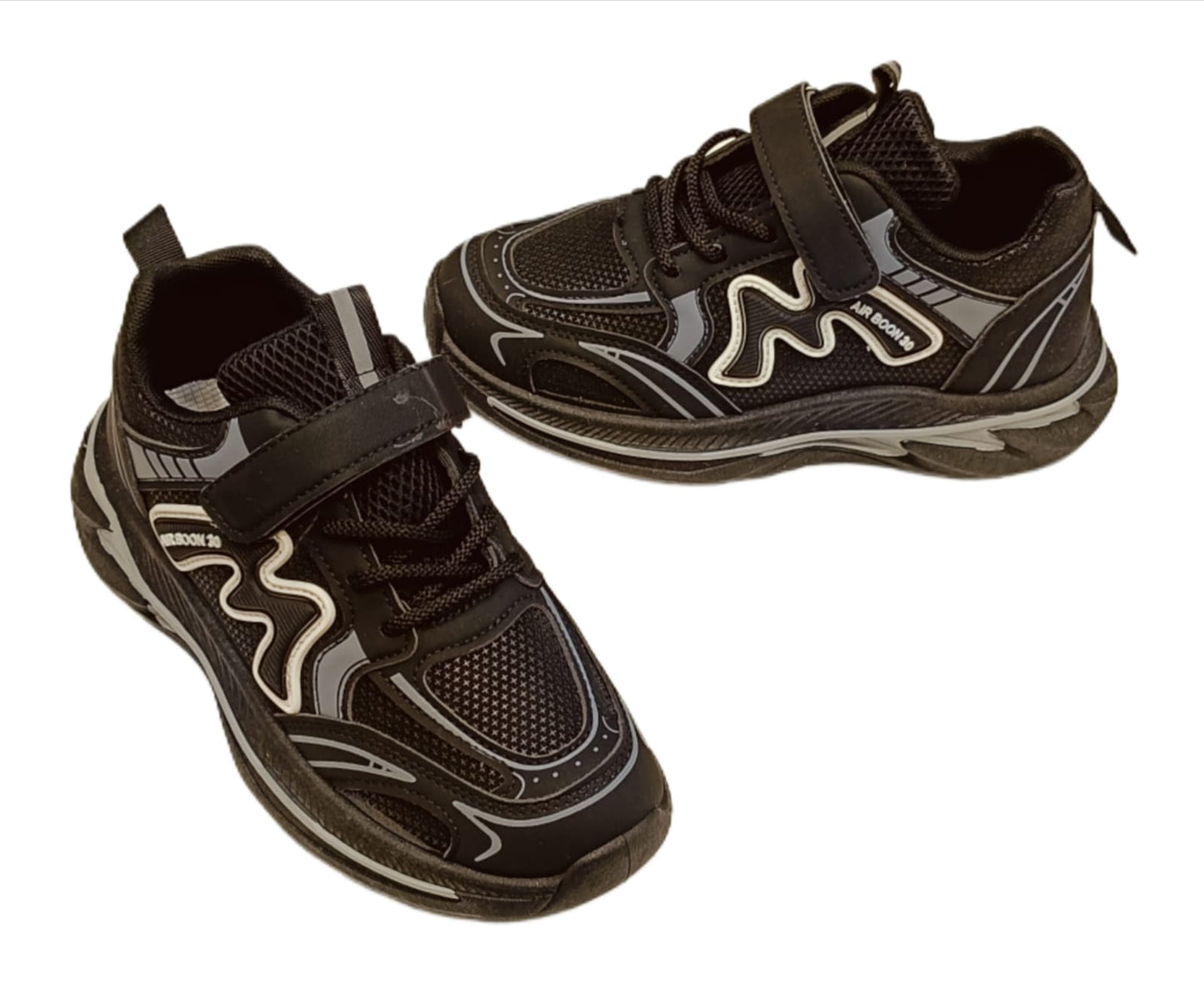 Stylish Sports Sneakers with Velcro Strap & Lace Design – Lightweight, Breathable & Shock-Absorbent (SS-2980)