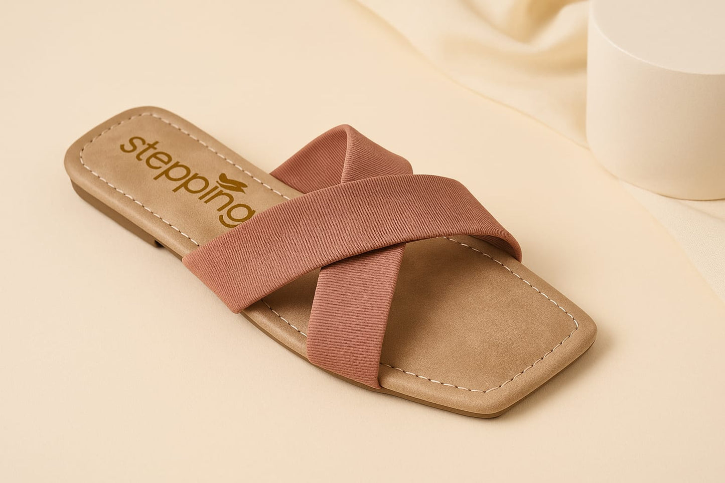 Steppings Women's Criss-Cross Flat Slide Sandals – Minimalist Comfort Footwear (2013)