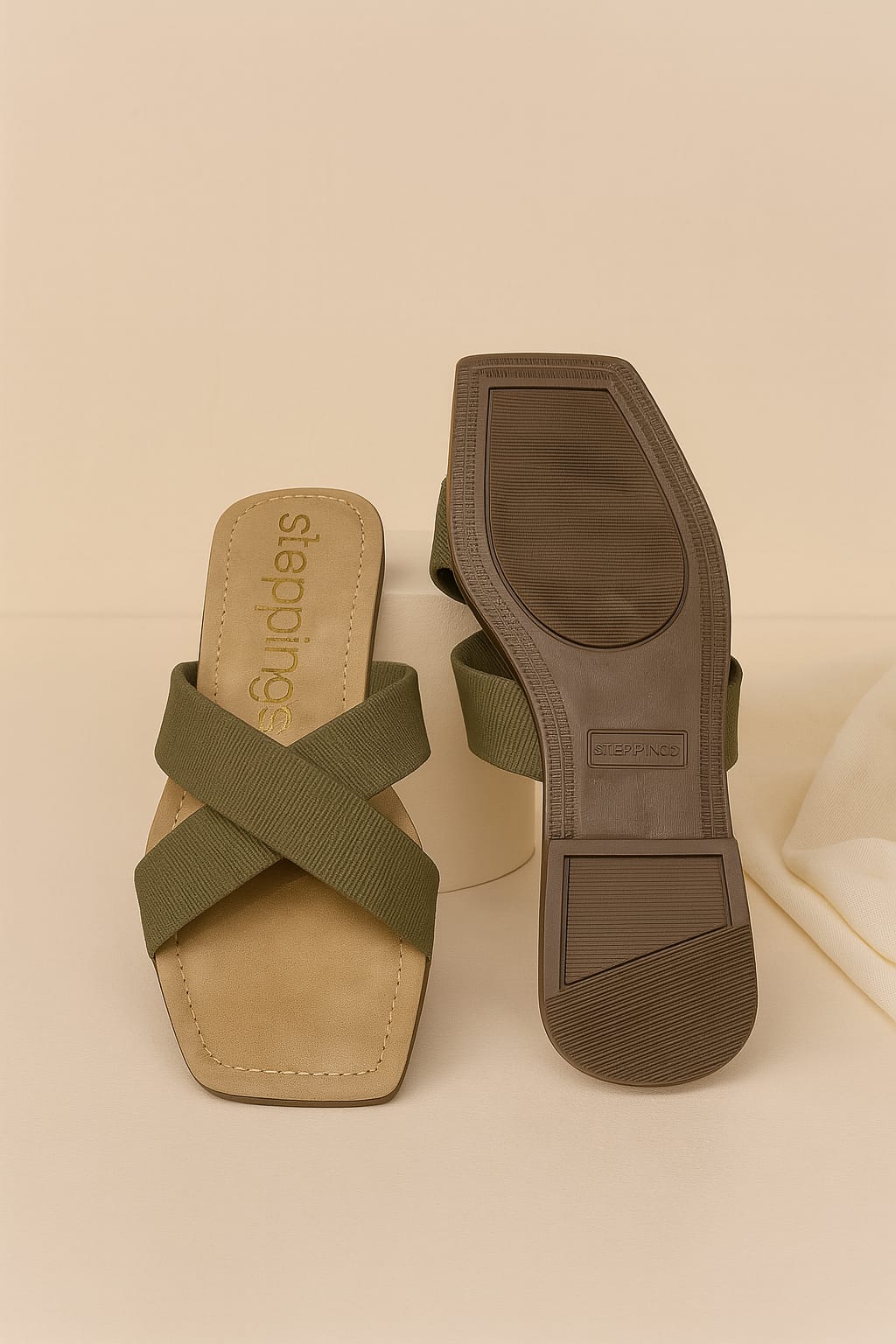 Steppings Women's Criss-Cross Flat Slide Sandals – Minimalist Comfort Footwear (2013)
