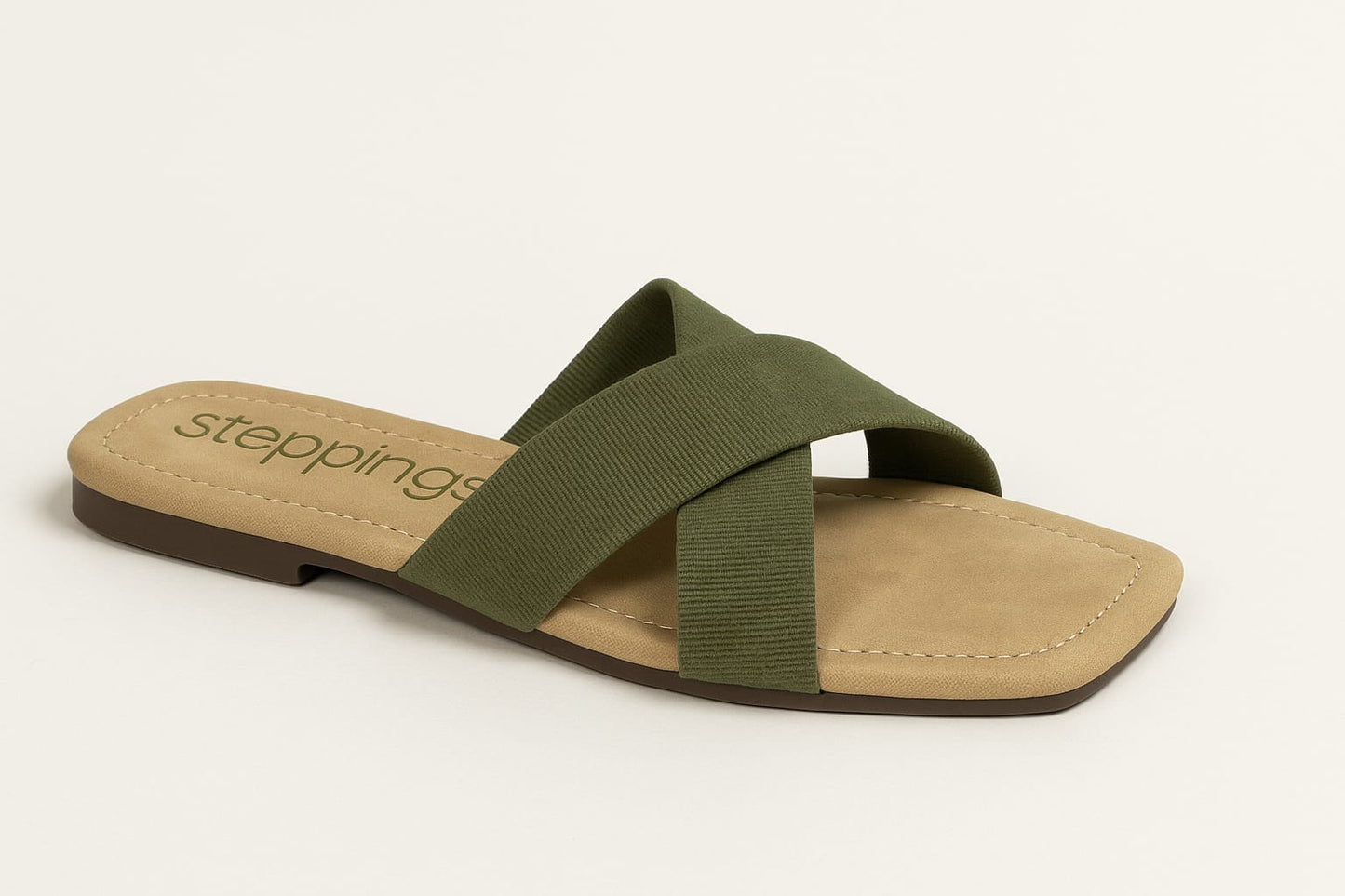 Steppings Women's Criss-Cross Flat Slide Sandals – Minimalist Comfort Footwear (2013)