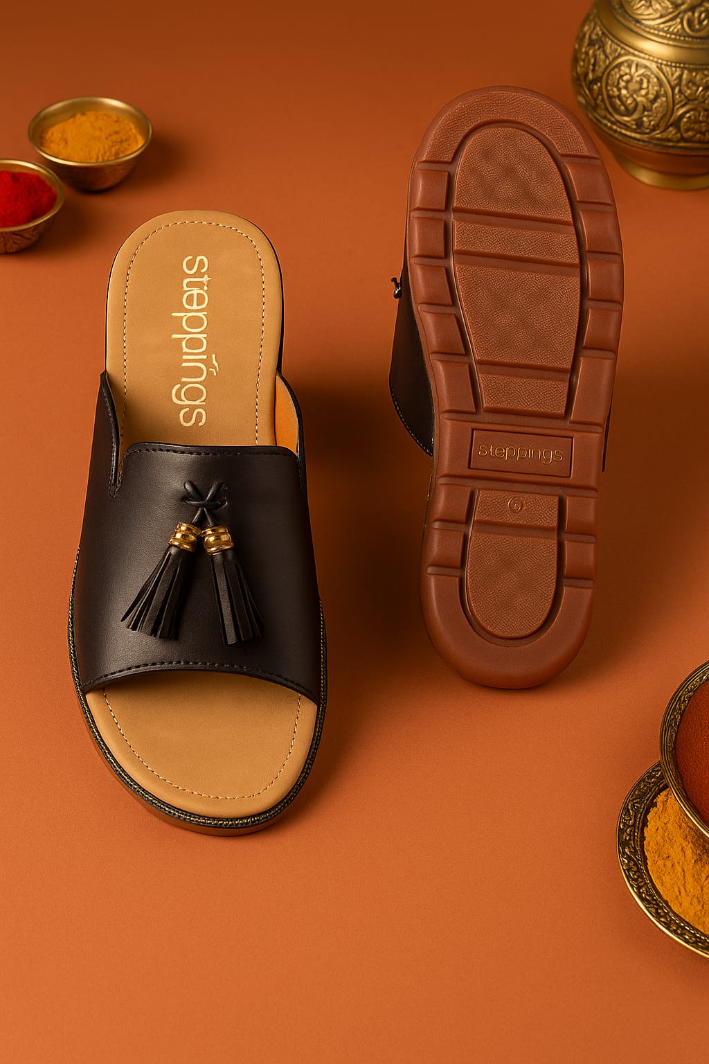 Steppings Women's Tassel Slip-On Flats – Premium Comfort (V906)