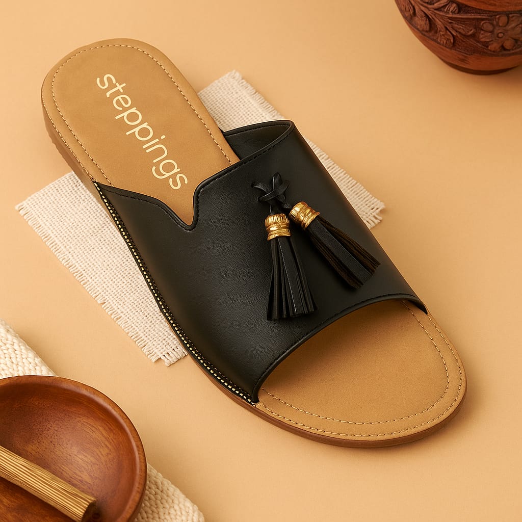 Steppings Women's Tassel Slip-On Flats – Premium Comfort (V906)