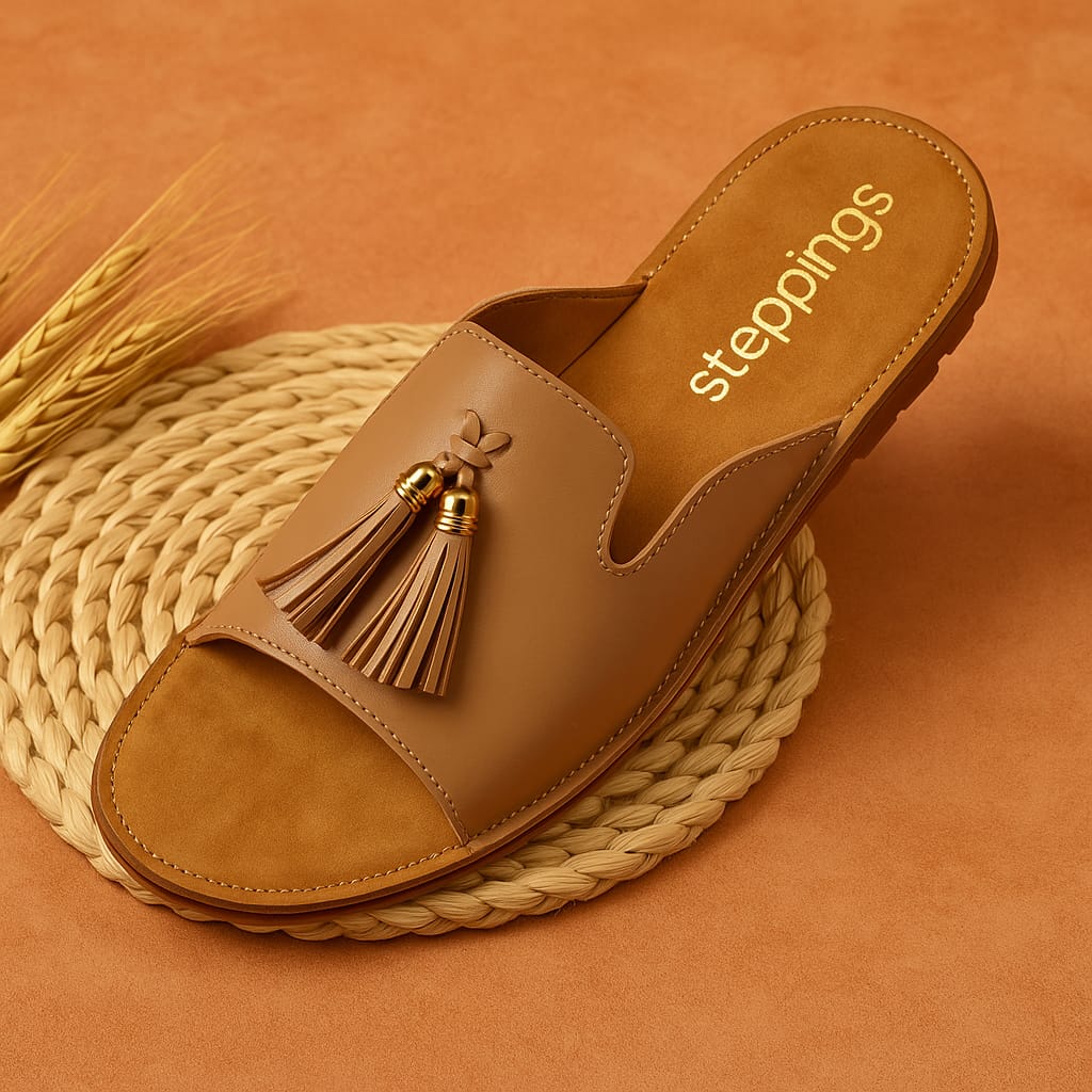 Steppings Women's Tassel Slip-On Flats – Premium Comfort (V906)