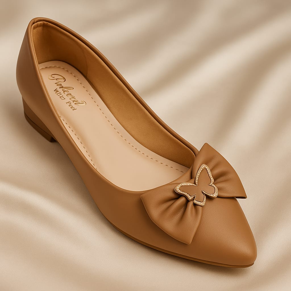 Elegant Butterfly Bow Pointed Toe Flats for Women – Stylish & Comfortable Office and Party Wear (LB-2003)