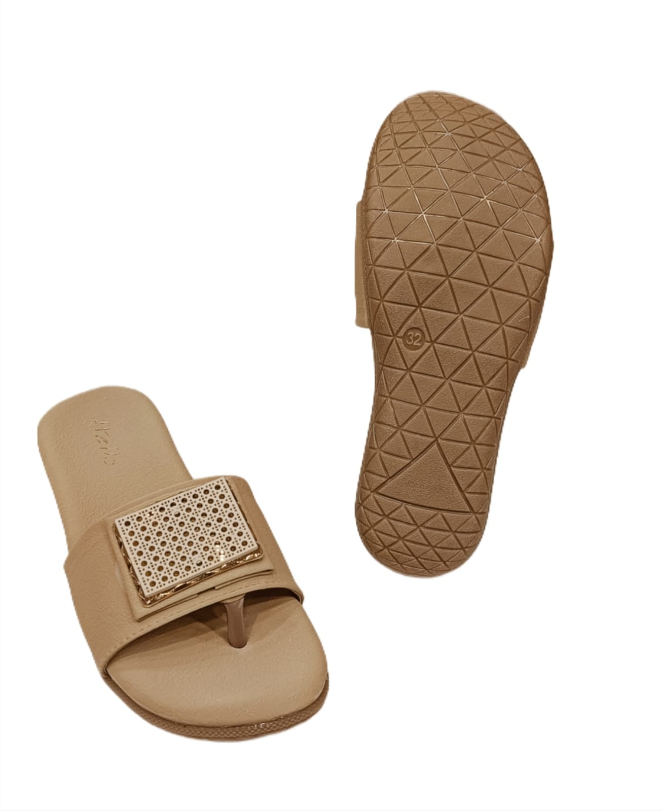 Kids’ Stylish Slip-On Chappal with Square Embellished Strap – Comfortable Daily Wear Sandals (KC-03)
