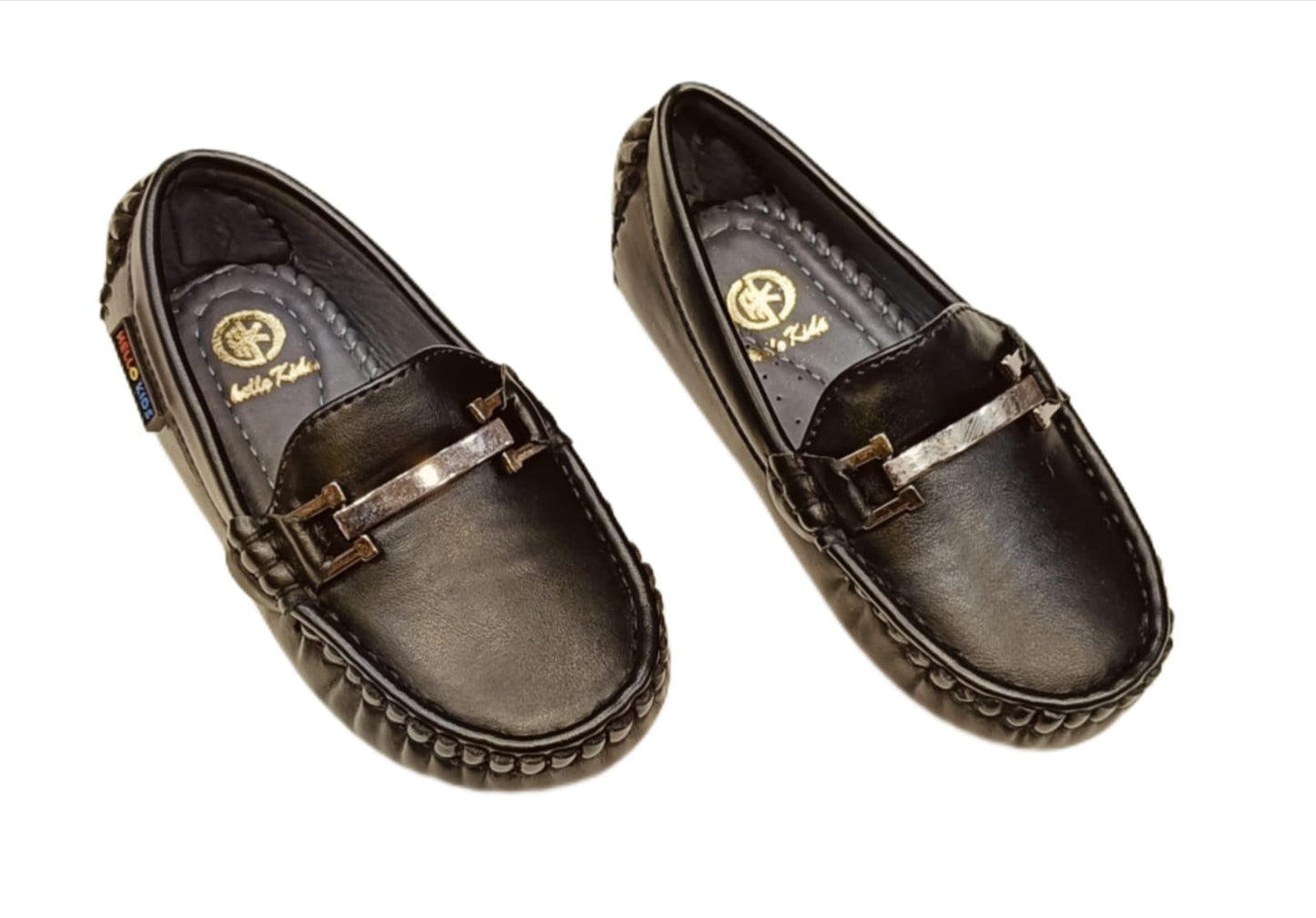 Stylish Kids’ Moccasin Loafers with Metal Bar (KL-018)