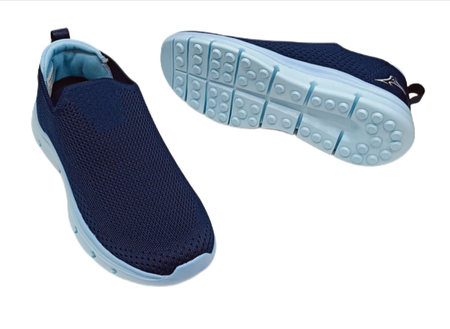 Women’s Navy Blue Mesh Slip-On Sports Shoes with Cushioned Sole (FAUNA)