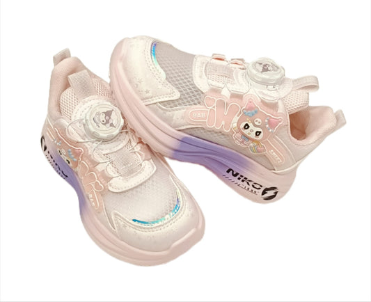 Kids’ Cartoon Character Sneakers – Pink Mesh Casual Sports Shoes (SS-8802)