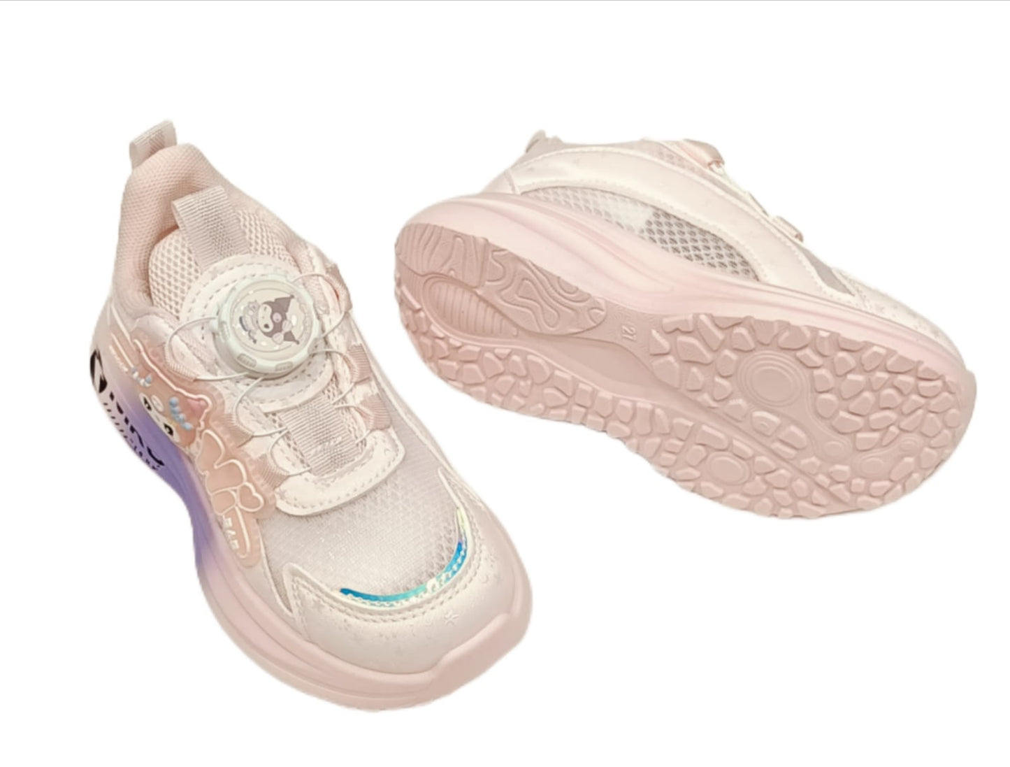 Kids’ Cartoon Character Sneakers – Pink Mesh Casual Sports Shoes (SS-8802)