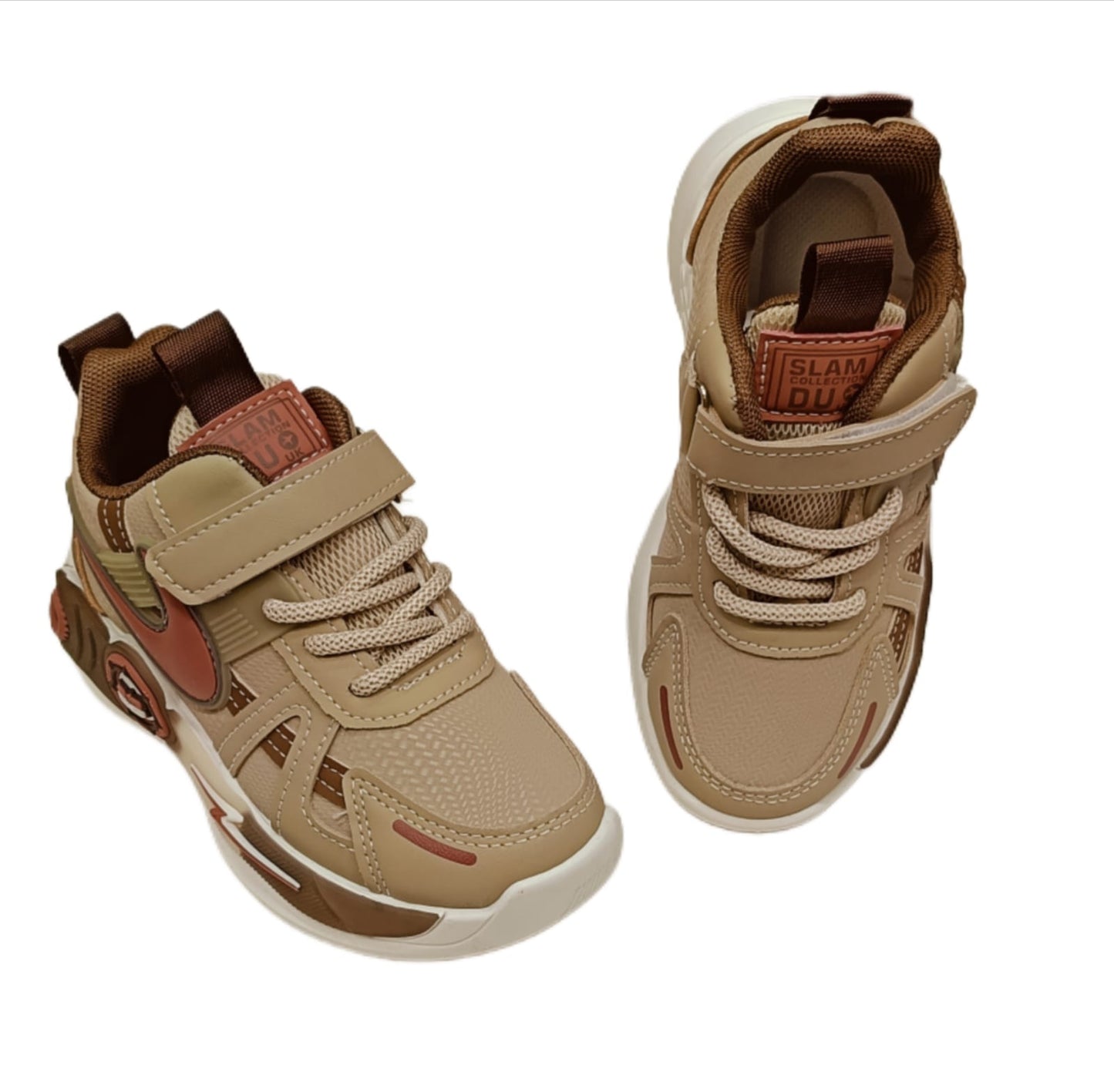 Kids’ Stylish Sports Sneakers with Velcro & Lace-Up Design – Dual Color Variants (SS-C82)