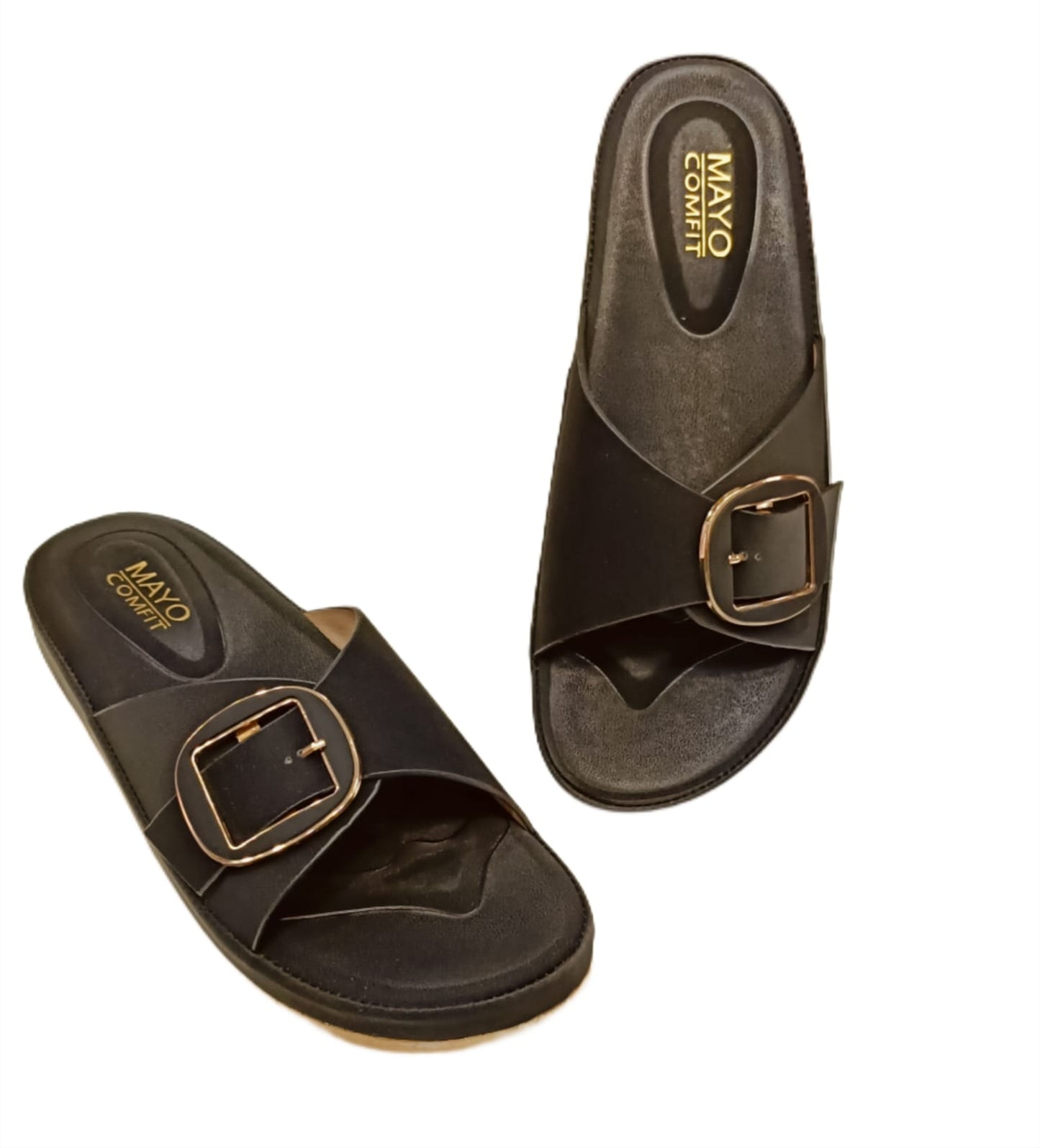 Mayo Comfit Women’s Slip-On Comfort Sandals with Stylish Buckle (LC-33036)