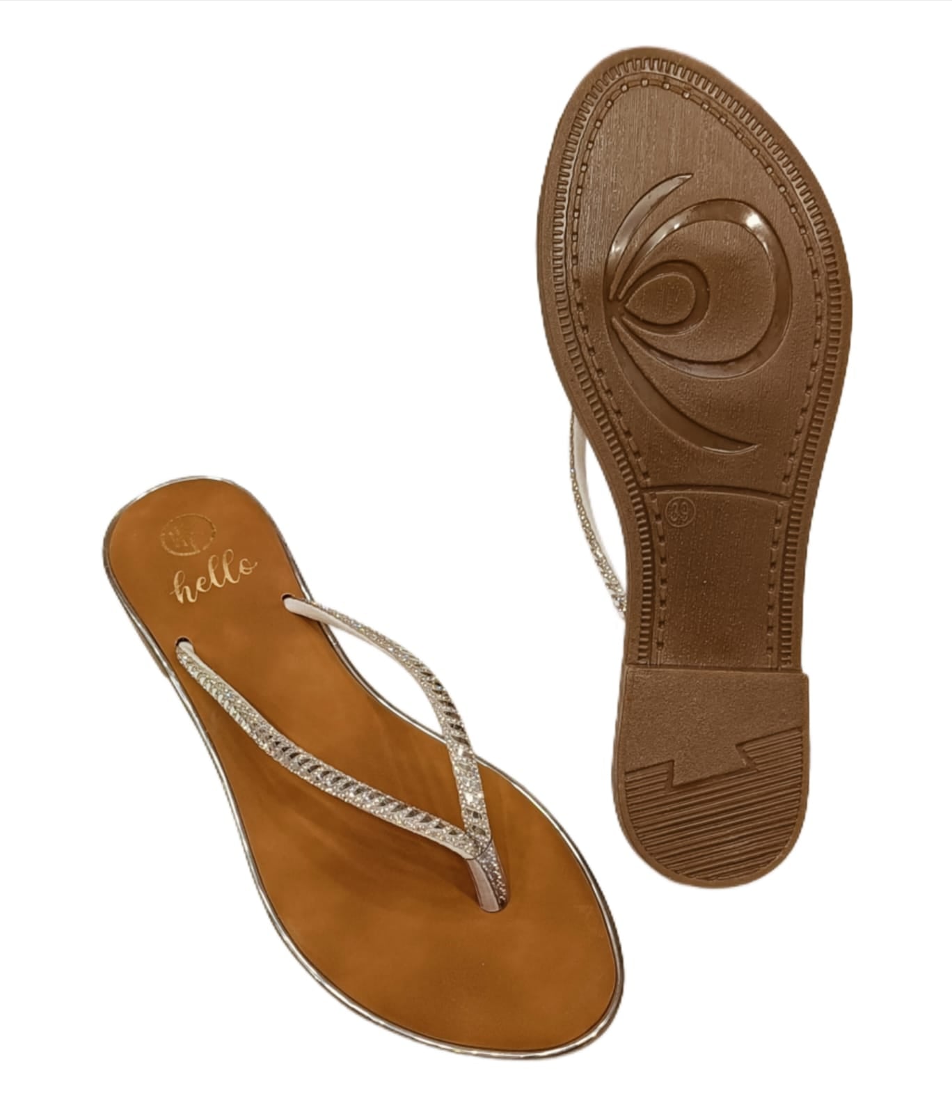 Hello Women’s Stylish Embellished Flip-Flop Sandals (LC-742)