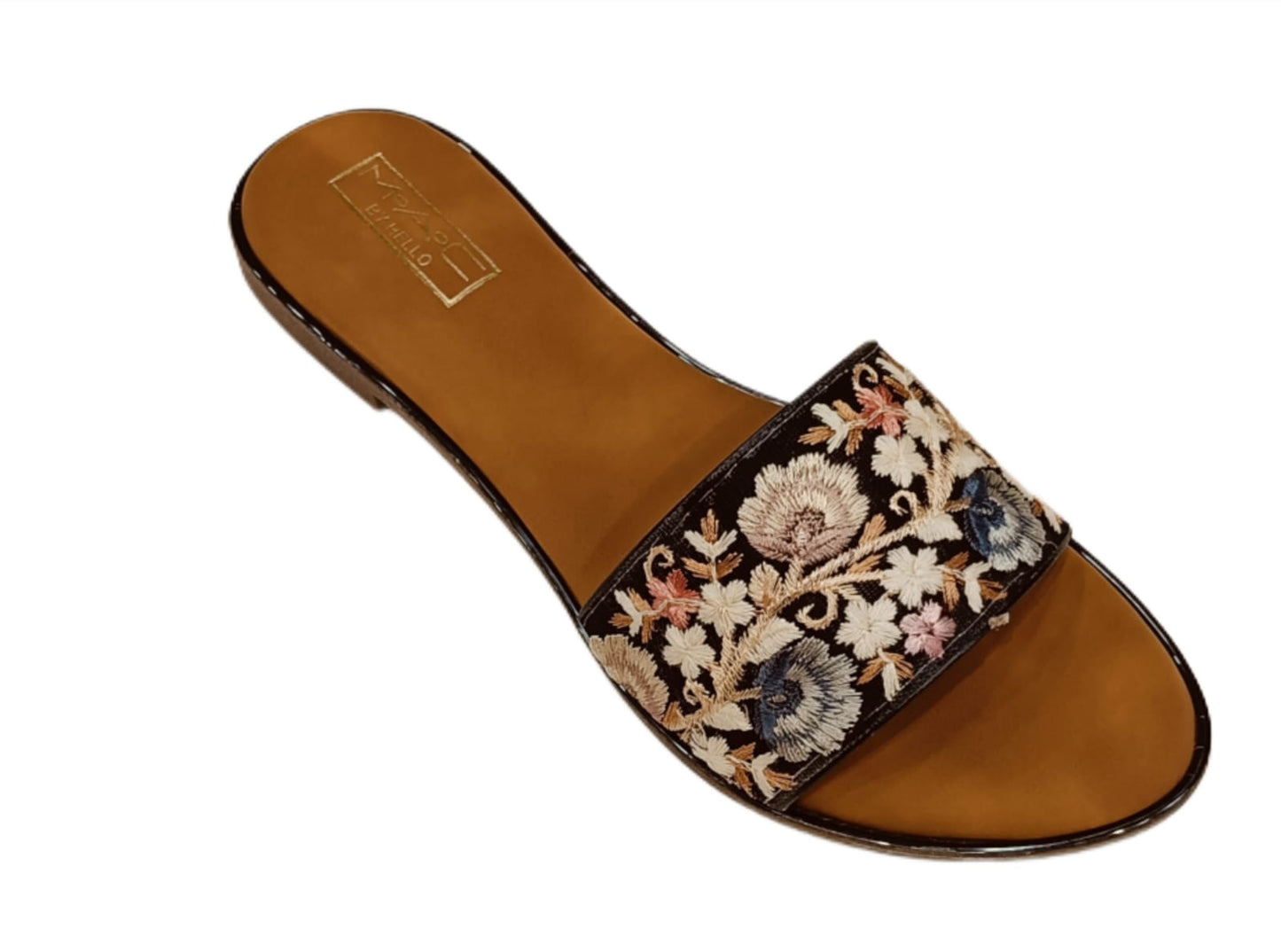 Women’s Embroidered Ethnic Slip-On Flats with Open Toe (LC-741)