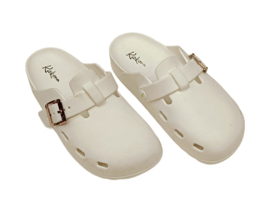 Women’s Buckle Strap Clogs – Stylish Lightweight Casual Footwear (KKN-006)