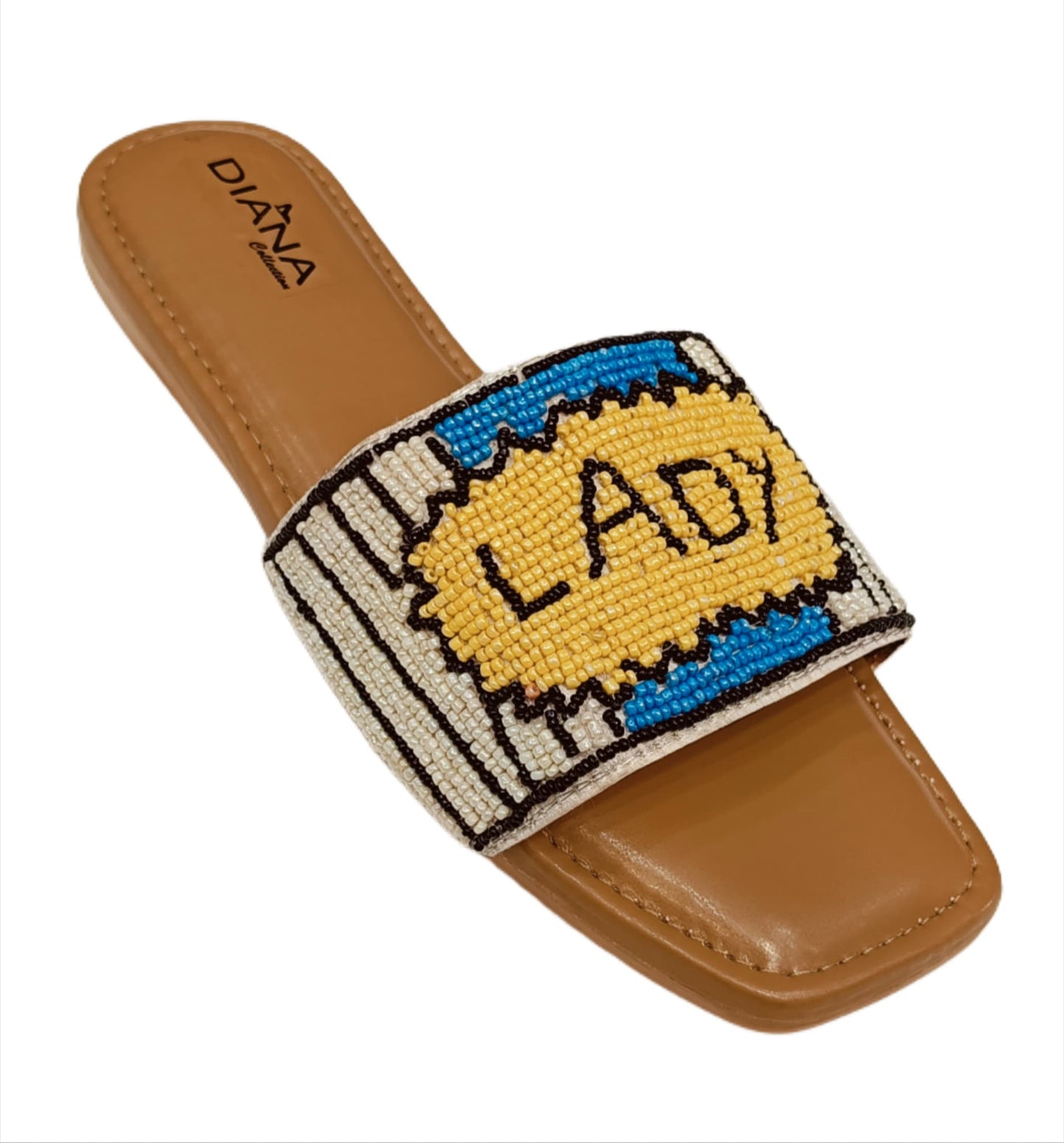 Embellished Beaded Slide Flats for Women (LC-BOSS)