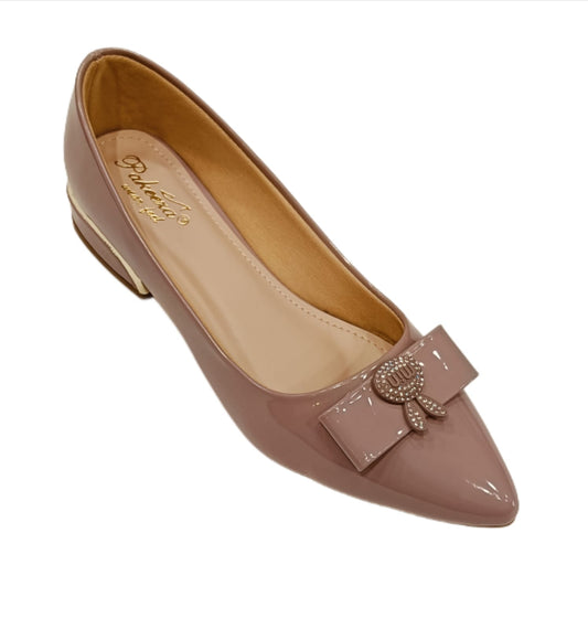 Elegant Patent Bow Ballerina Flats for Women (LB-2004)