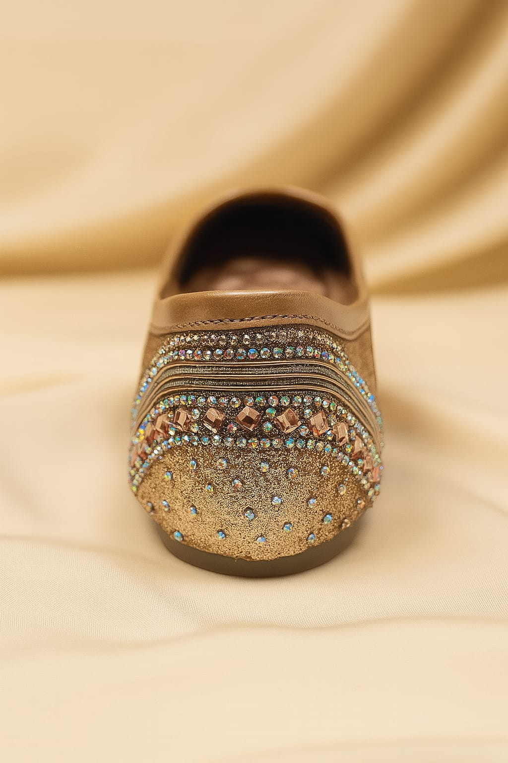Velvet Golden Embellished Women’s Jutti – Bridal &  Partywear Footwear  (FZ05)