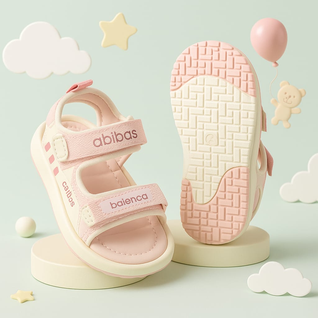 Pink Abibas Balenca Kids Comfort Sandals (KS-YS53)