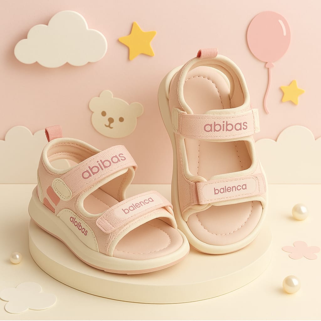 Pink Abibas Balenca Kids Comfort Sandals (KS-YS53)