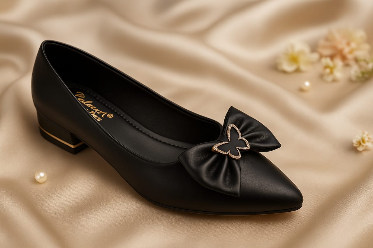 Elegant Butterfly Bow Pointed Toe Flats for Women – Stylish & Comfortable Office and Party Wear (LB-2003)