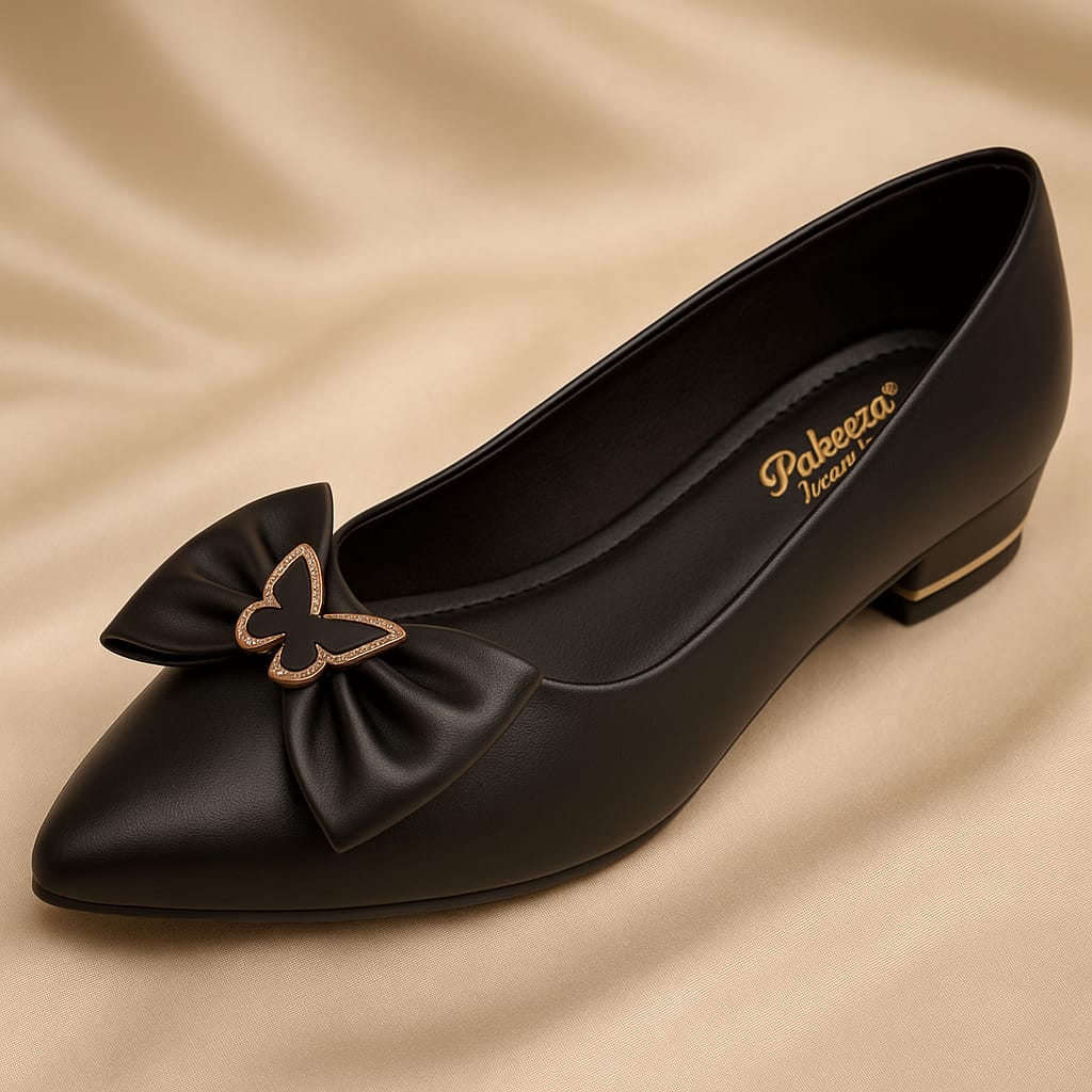 Elegant Butterfly Bow Pointed Toe Flats for Women – Stylish & Comfortable Office and Party Wear (LB-2003)