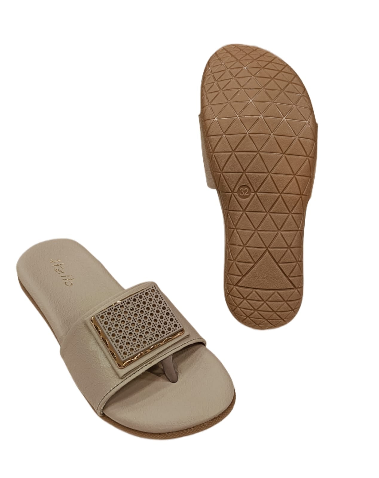 Kids’ Stylish Slip-On Chappal with Square Embellished Strap – Comfortable Daily Wear Sandals (KC-03)