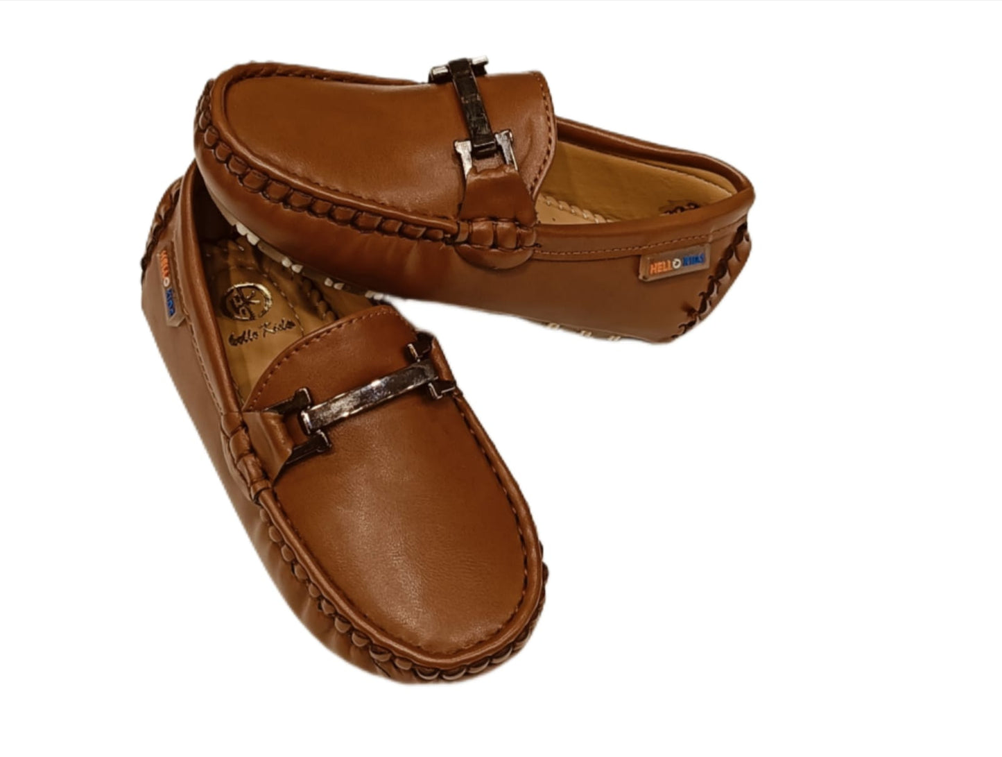 Stylish Kids’ Moccasin Loafers with Metal Bar (KL-018)