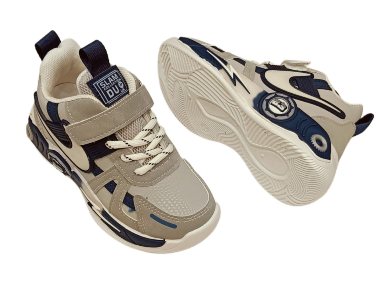 Kids’ Stylish Sports Sneakers with Velcro & Lace-Up Design – Dual Color Variants (SS-C82)