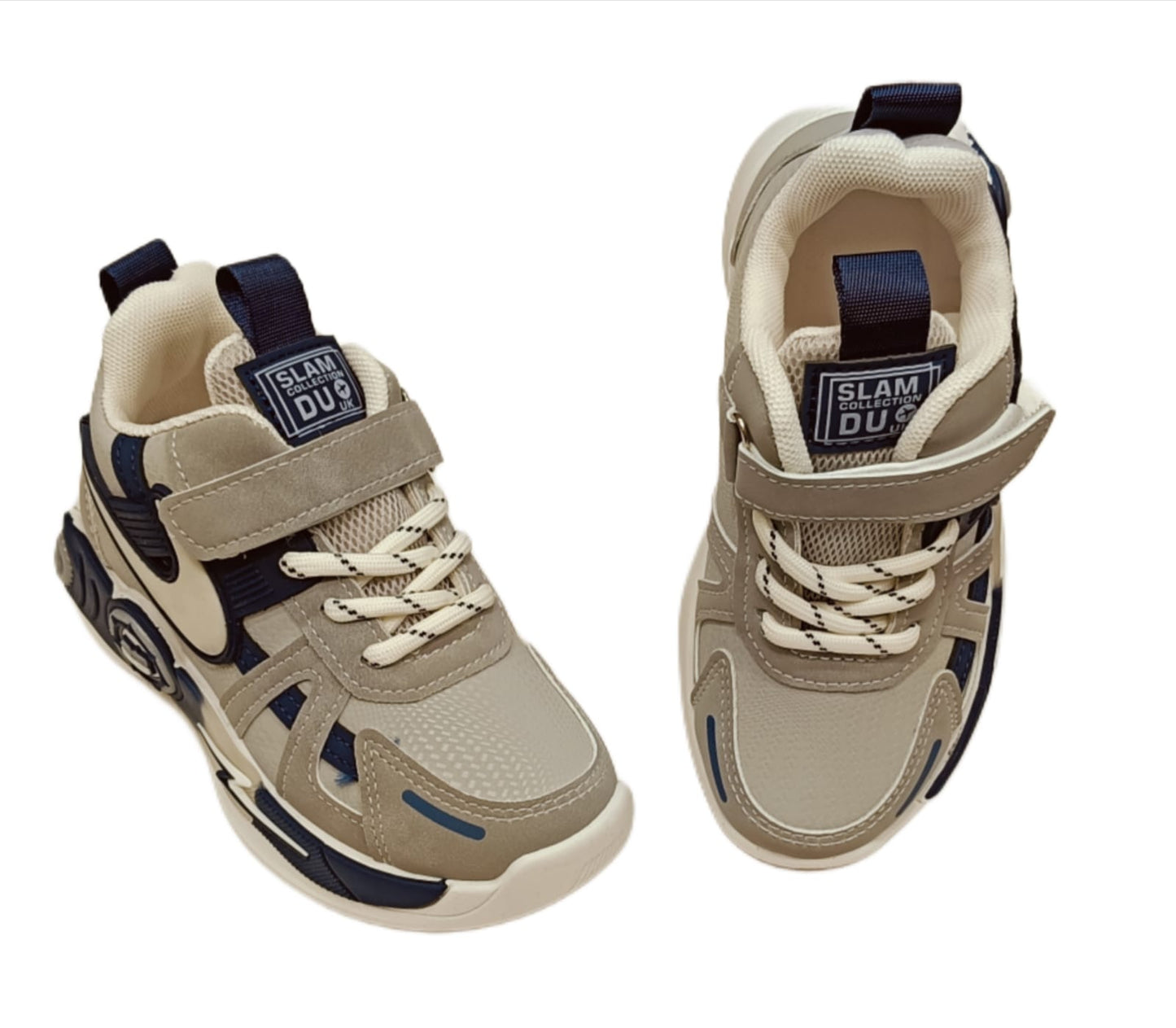 Kids’ Stylish Sports Sneakers with Velcro & Lace-Up Design – Dual Color Variants (SS-C82)