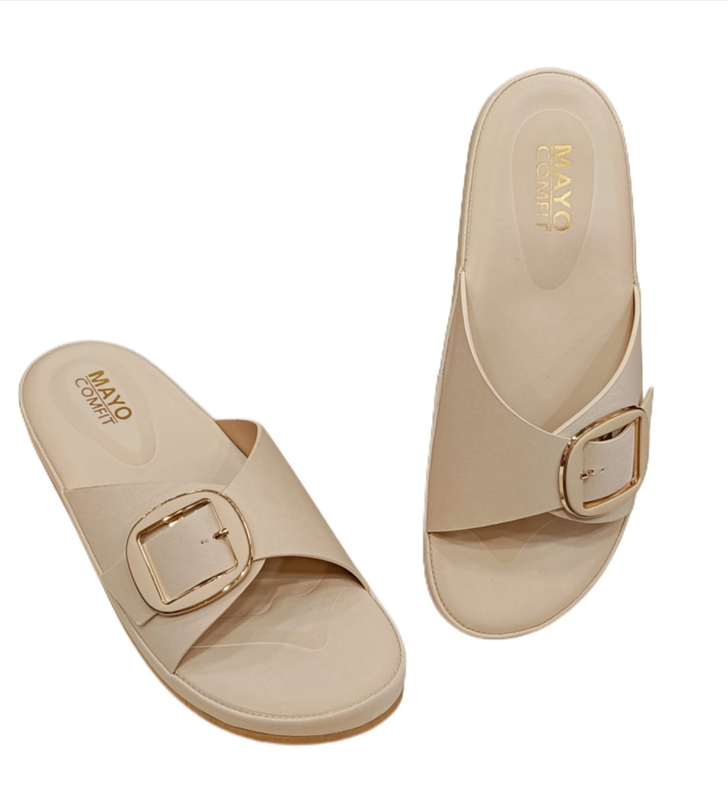Mayo Comfit Women’s Slip-On Comfort Sandals with Stylish Buckle (LC-33036)