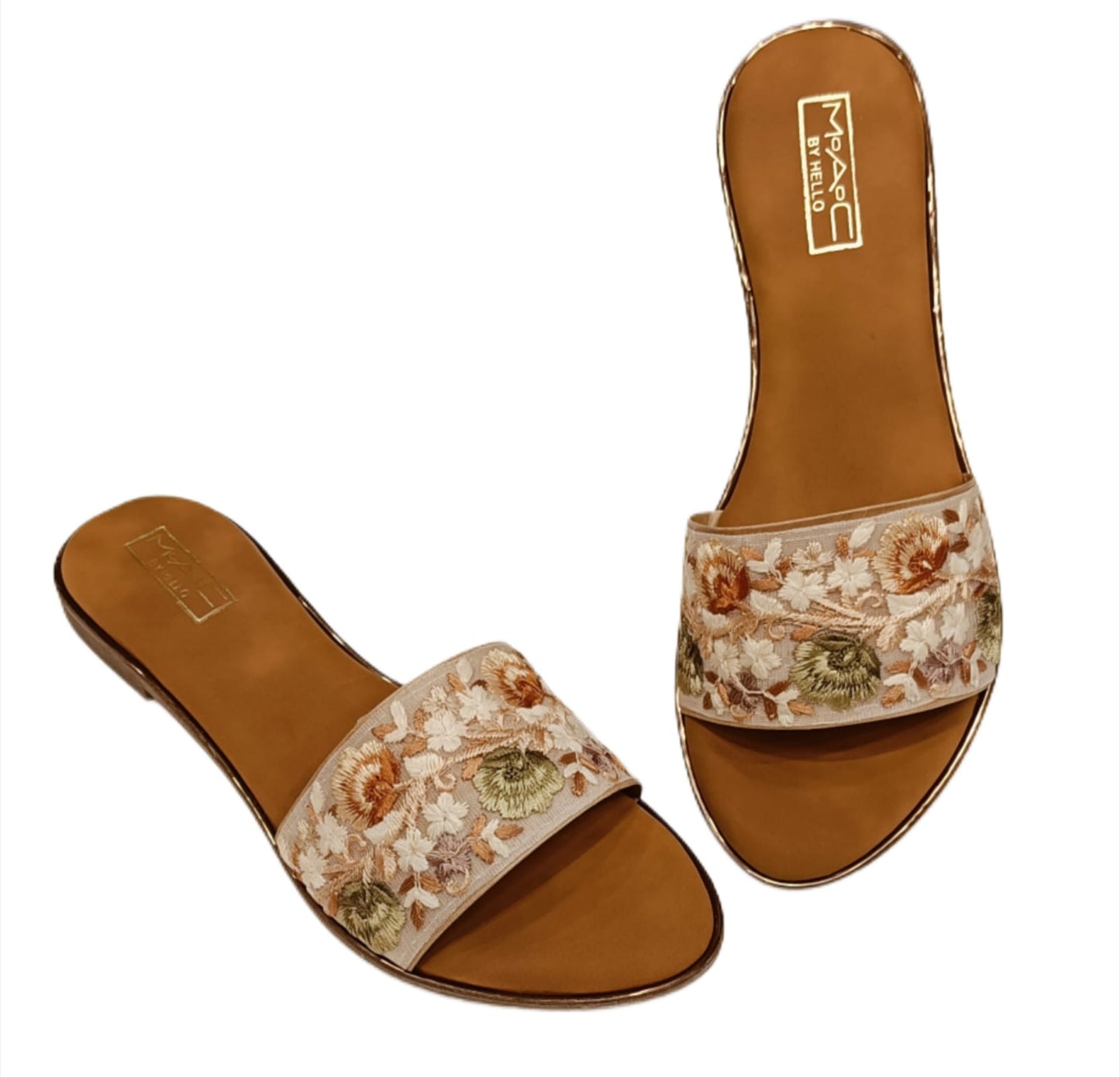 Women’s Embroidered Ethnic Slip-On Flats with Open Toe (LC-741)